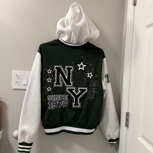 NY Since 1976 Button Up Varsity Jacket